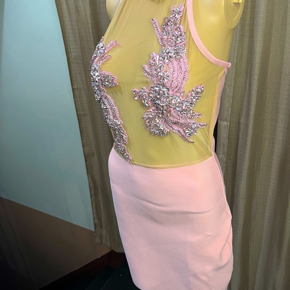 Sexy Mini Birthday Cocktail Dress Women Pink Mini Dress - Picture 9 of 13